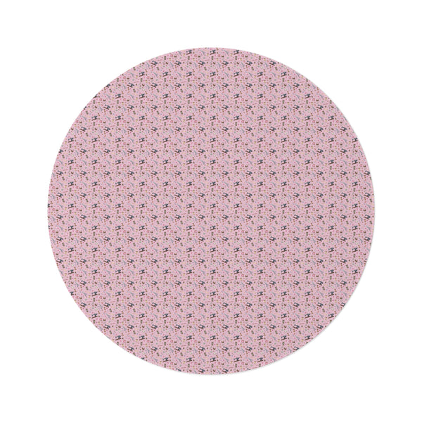 Sewing Elements Pink Round Rug