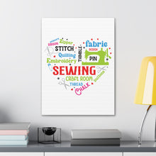 Colorful Sewing Word Cloud - Canvas Gallery Wraps