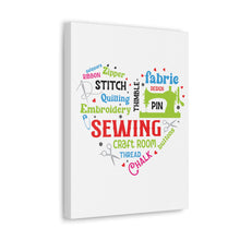 Colorful Sewing Word Cloud - Canvas Gallery Wraps