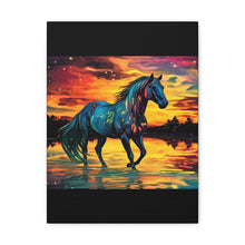 Colorful Modern Horse - Canvas Gallery Wraps - Black