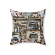 Sew Sweet Sewing Scene 2 Spun Polyester Square Pillow