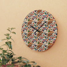 Watercolor Sewing Supplies 8 Acrylic Wall Clock
