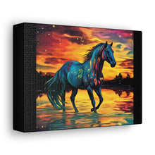 Colorful Modern Horse - Canvas Gallery Wraps - Black