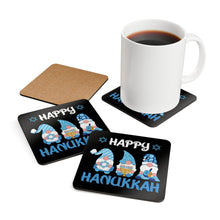 Happy Hanukkah Gnomes Corkwood Coaster Set