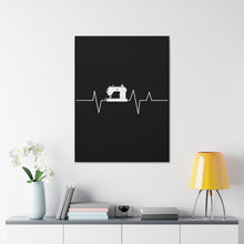 Sewing Machine Heart Beat - Black - Canvas Gallery Wraps